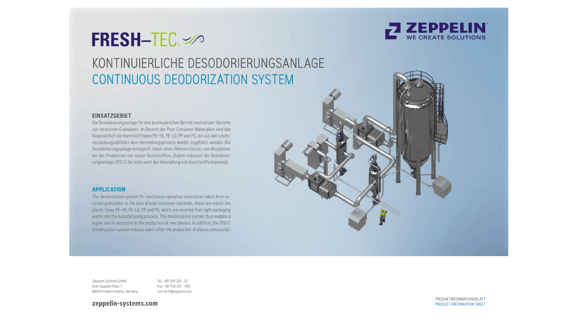 Continuous deodorization system