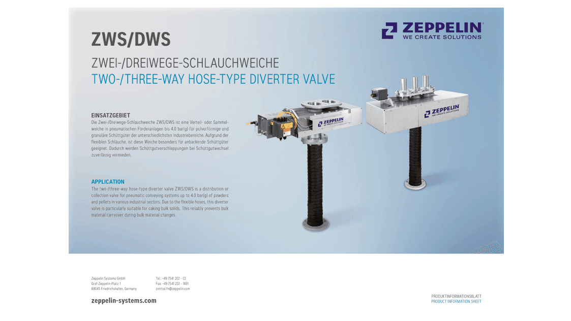 Two-/three-way hose-type diverter valve ZWS/DWSZWS/DWS